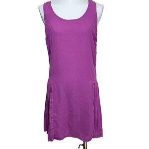 Tinley Road Magenta‎ Drop Waist Pleated Drees Size XS Sleeveless Lined Shift